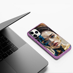 Чехол iPhone 11 Pro матовый Art портрет, цвет: 3D-фиолетовый — фото 2