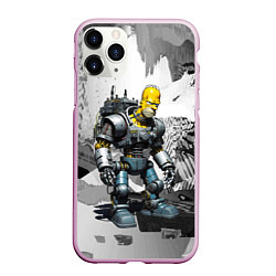 Чехол iPhone 11 Pro матовый Homer Simpson cool cyborg - ai art fantasy, цвет: 3D-розовый