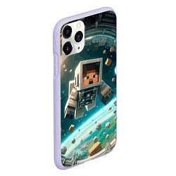 Чехол iPhone 11 Pro матовый An astronaut in outer space - Minecraft, цвет: 3D-светло-сиреневый — фото 2