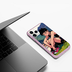 Чехол iPhone 11 Pro матовый A girl anime, цвет: 3D-розовый — фото 2