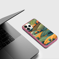 Чехол iPhone 11 Pro матовый Луга поля, цвет: 3D-малиновый — фото 2