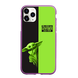 Чехол iPhone 11 Pro матовый Child Grogu, цвет: 3D-фиолетовый