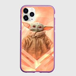 Чехол iPhone 11 Pro матовый Малыш Грогу, цвет: 3D-фиолетовый