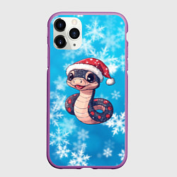 Чехол iPhone 11 Pro матовый Символ 2025 года змея, цвет: 3D-фиолетовый