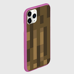 Чехол iPhone 11 Pro матовый Wood - Minecraft, цвет: 3D-фиолетовый — фото 2