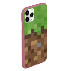 Чехол iPhone 11 Pro матовый Earth - Minecraft, цвет: 3D-малиновый — фото 2