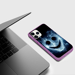 Чехол iPhone 11 Pro матовый Нейросеть - улыбка привидения, цвет: 3D-фиолетовый — фото 2