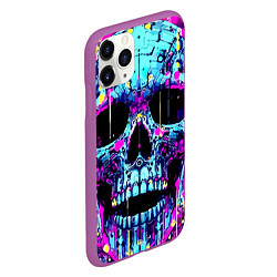 Чехол iPhone 11 Pro матовый Cool skull sketch - blots, цвет: 3D-фиолетовый — фото 2