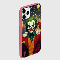 Чехол iPhone 11 Pro матовый Джокер с шампанским - новый год, цвет: 3D-малиновый — фото 2