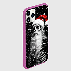 Чехол iPhone 11 Pro матовый Санта Клаус скелет, цвет: 3D-фиолетовый — фото 2