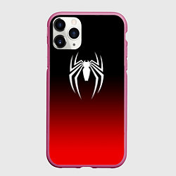 Чехол iPhone 11 Pro матовый Логотип паука и градиент, цвет: 3D-малиновый