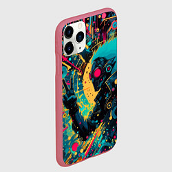Чехол iPhone 11 Pro матовый Cyberpunk is not dead - motto, цвет: 3D-малиновый — фото 2
