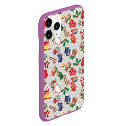 Чехол iPhone 11 Pro матовый Christmas Pattern, цвет: 3D-фиолетовый — фото 2