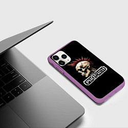 Чехол iPhone 11 Pro матовый Purgen череп к красным ирокезом, цвет: 3D-фиолетовый — фото 2