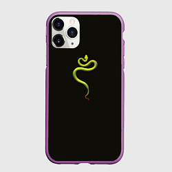 Чехол iPhone 11 Pro матовый Символ Нового 2025 года свернутая змея, цвет: 3D-фиолетовый