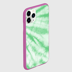 Чехол iPhone 11 Pro матовый Салатовый тай дай, цвет: 3D-фиолетовый — фото 2