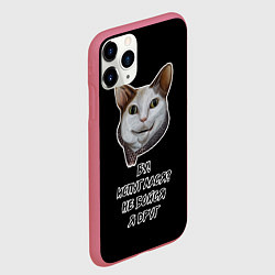 Чехол iPhone 11 Pro матовый Кот Бу не бойся, цвет: 3D-малиновый — фото 2