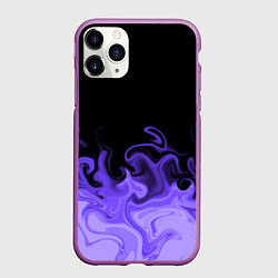 Чехол iPhone 11 Pro матовый Абстрактный фиолетовый огонь