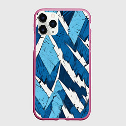 Чехол iPhone 11 Pro матовый Геометрический камуфляж, цвет: 3D-малиновый