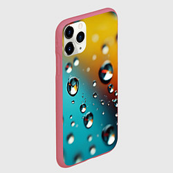 Чехол iPhone 11 Pro матовый Крупные капли на цветном фоне, цвет: 3D-малиновый — фото 2