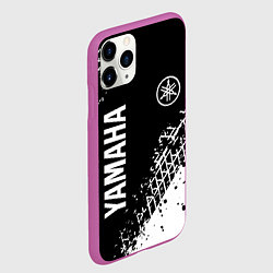 Чехол iPhone 11 Pro матовый Yamaha - следы от шин, цвет: 3D-фиолетовый — фото 2