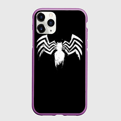 Чехол iPhone 11 Pro матовый Venom - logo, цвет: 3D-фиолетовый