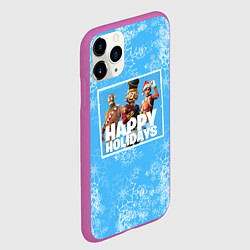 Чехол iPhone 11 Pro матовый Happy Holidays - Fortnite Ginger Gunner и Щелкунчи, цвет: 3D-фиолетовый — фото 2