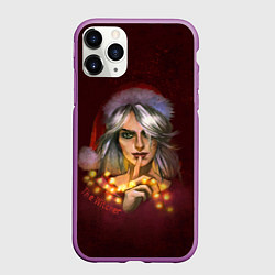 Чехол iPhone 11 Pro матовый Цирилла в шапке - The Witcher new year, цвет: 3D-фиолетовый