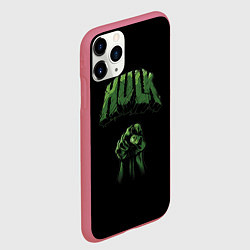 Чехол iPhone 11 Pro матовый Hulk punch, цвет: 3D-малиновый — фото 2