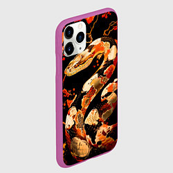 Чехол iPhone 11 Pro матовый Змея в красном падубе, цвет: 3D-фиолетовый — фото 2