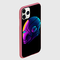 Чехол iPhone 11 Pro матовый Неоновый железный человек, цвет: 3D-малиновый — фото 2
