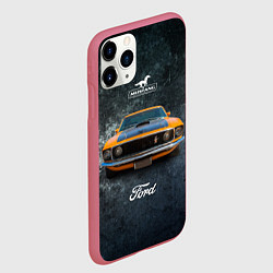 Чехол iPhone 11 Pro матовый Спортивный американский автомобиль Ford Mustang, цвет: 3D-малиновый — фото 2