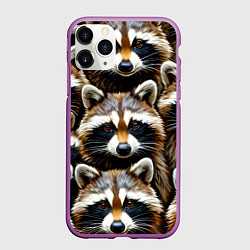 Чехол iPhone 11 Pro матовый Енотики, цвет: 3D-фиолетовый