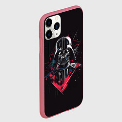 Чехол iPhone 11 Pro матовый Darth Vader on black, цвет: 3D-малиновый — фото 2