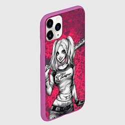 Чехол iPhone 11 Pro матовый Харли Квинн с битой, цвет: 3D-фиолетовый — фото 2