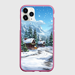 Чехол iPhone 11 Pro матовый Новогоднее настроение, цвет: 3D-малиновый