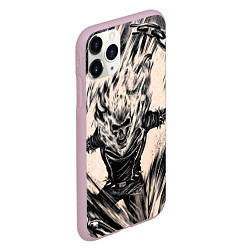 Чехол iPhone 11 Pro матовый Ghost Rider, цвет: 3D-розовый — фото 2