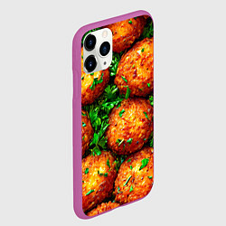 Чехол iPhone 11 Pro матовый Котлеты, цвет: 3D-фиолетовый — фото 2