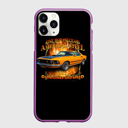 Чехол iPhone 11 Pro матовый Форд Мустанг, цвет: 3D-фиолетовый