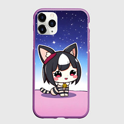 Чехол iPhone 11 Pro матовый Куроми на розовом островке, цвет: 3D-фиолетовый