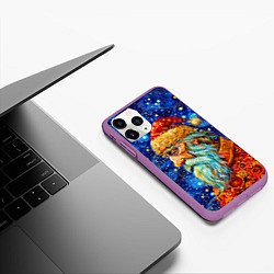 Чехол iPhone 11 Pro матовый Santa Claus: pop-art-brut-nouveau pointillism, цвет: 3D-фиолетовый — фото 2