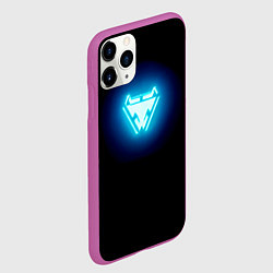 Чехол iPhone 11 Pro матовый Iron Man emblem, цвет: 3D-фиолетовый — фото 2