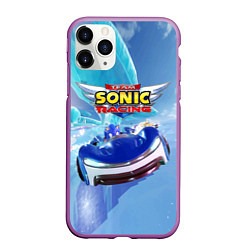 Чехол iPhone 11 Pro матовый Team Sonic racing - speed, цвет: 3D-фиолетовый