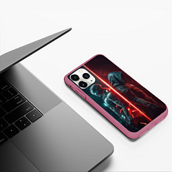 Чехол iPhone 11 Pro матовый Доктор Дум - Железный Человек, цвет: 3D-малиновый — фото 2