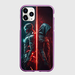 Чехол iPhone 11 Pro матовый Доктор Дум - Железный Человек, цвет: 3D-фиолетовый