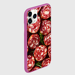 Чехол iPhone 11 Pro матовый Салями, цвет: 3D-фиолетовый — фото 2