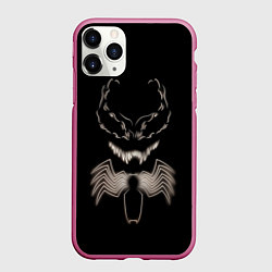 Чехол iPhone 11 Pro матовый Venom in the dark, цвет: 3D-малиновый