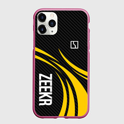 Чехол iPhone 11 Pro матовый Zeekr - yellow color, цвет: 3D-малиновый