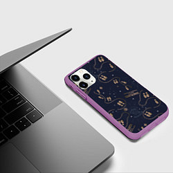 Чехол iPhone 11 Pro матовый Карта мародёров Гарри Поттер, цвет: 3D-фиолетовый — фото 2
