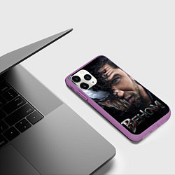 Чехол iPhone 11 Pro матовый Веном - Том Харди, цвет: 3D-фиолетовый — фото 2